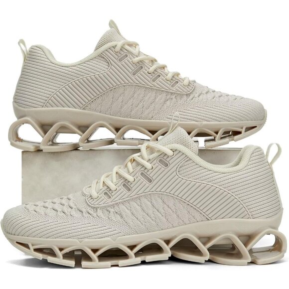 Women's Z75 Beige Slip-On Walking Running Shoes Blade Sneakers Non-Slip Comfort - Picture 7 of 7